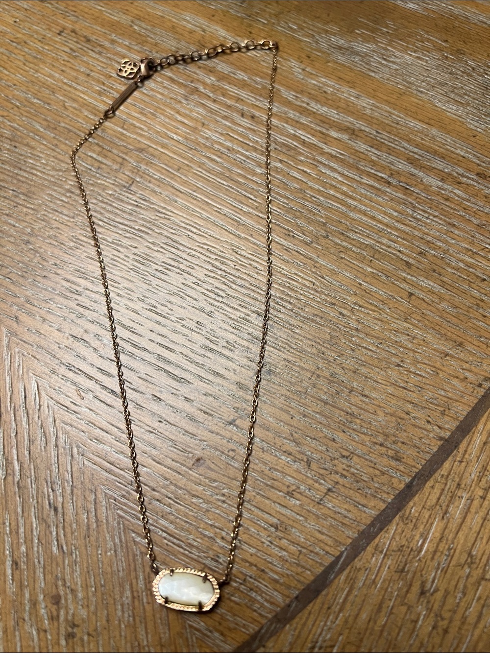 Kendra Scott Gold-Tone Necklace with White Stone Pendant